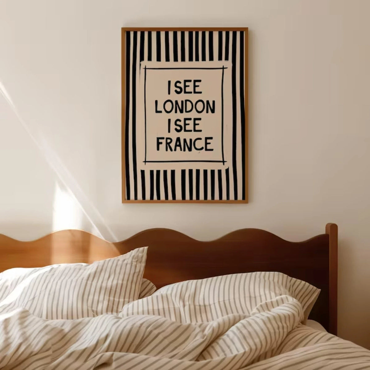 "I See London I See France" Funny Bathroom Quote Canvas Wall Art
