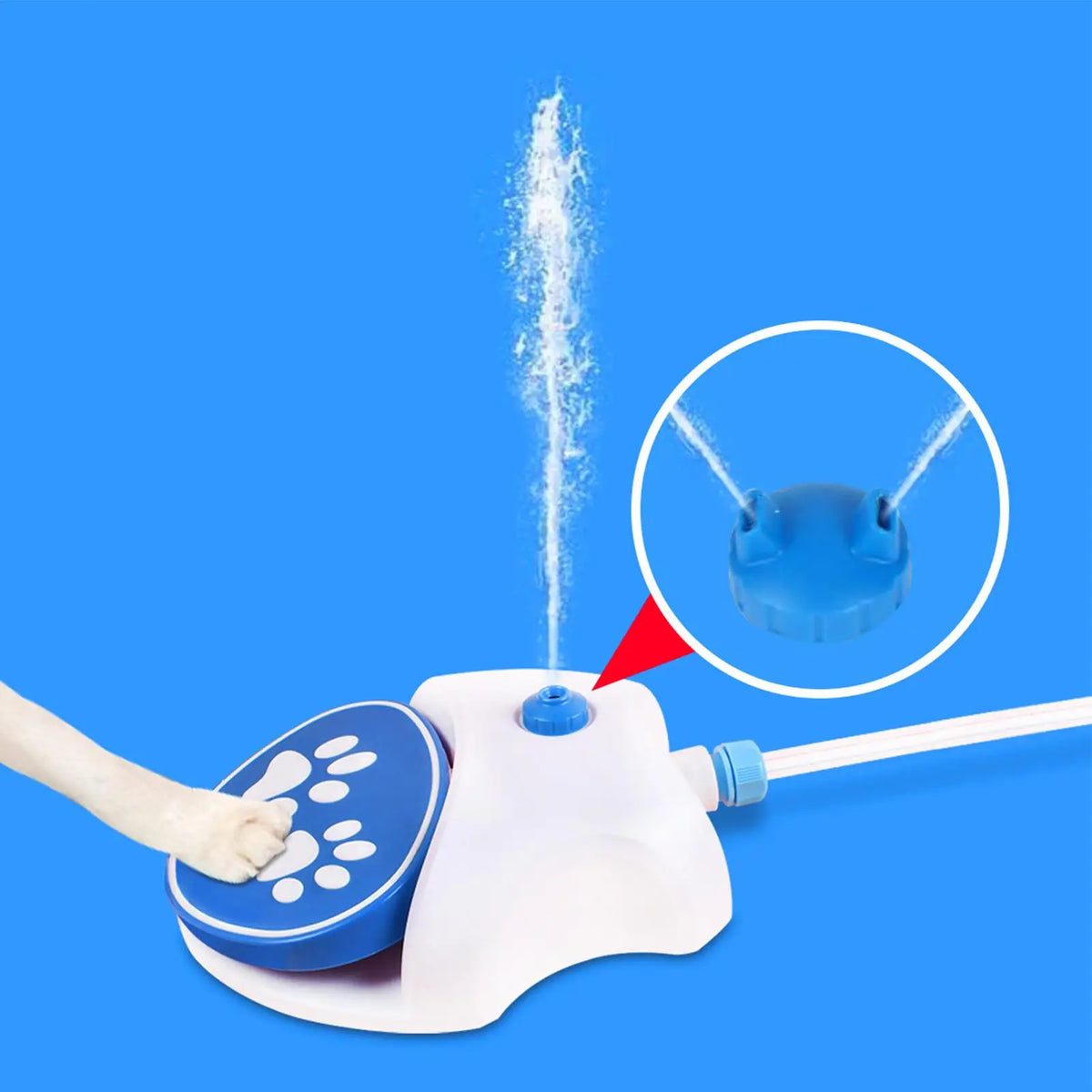 Paw-Activated Outdoor Dog Water Fountain with Hose