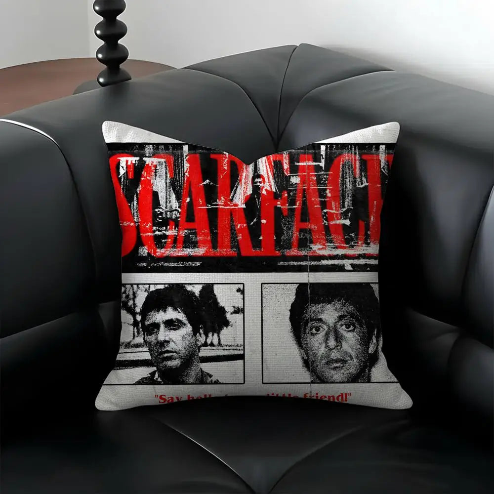 Scarface Linen Cushion Cover | Movie Print Pillowcase Set