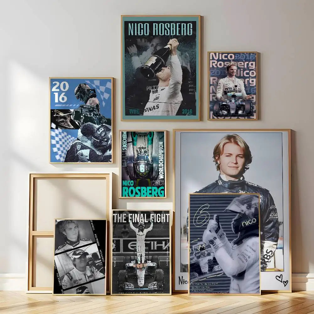 Racing Driver Wall Poster – Self-Adhesive Waterproof Mural Sticker