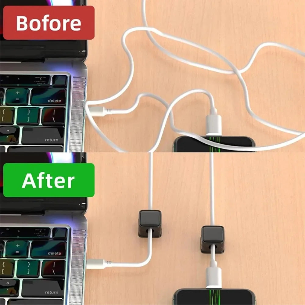 Magnetic Cable Organizer Clips – Adhesive Cord Clamp 6-Pack