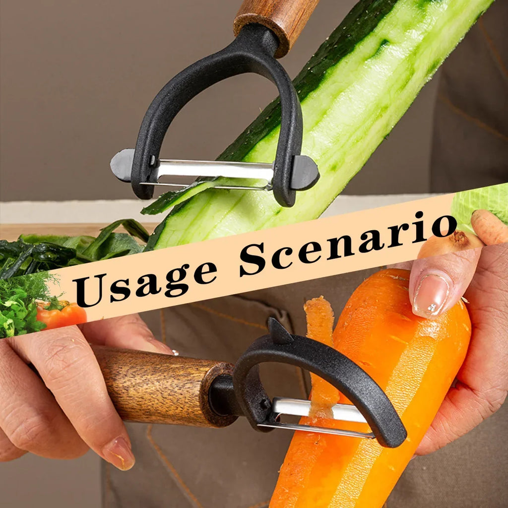 Stainless Steel Y/P Vegetable Peeler – Acacia Wood Handle