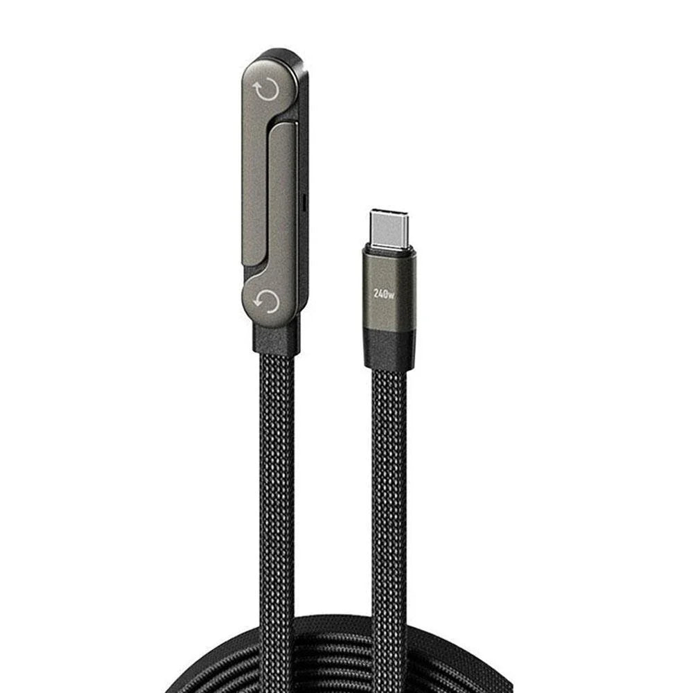 2-in-1 240W USB-C Fast Charging Cable & Foldable Phone Stand