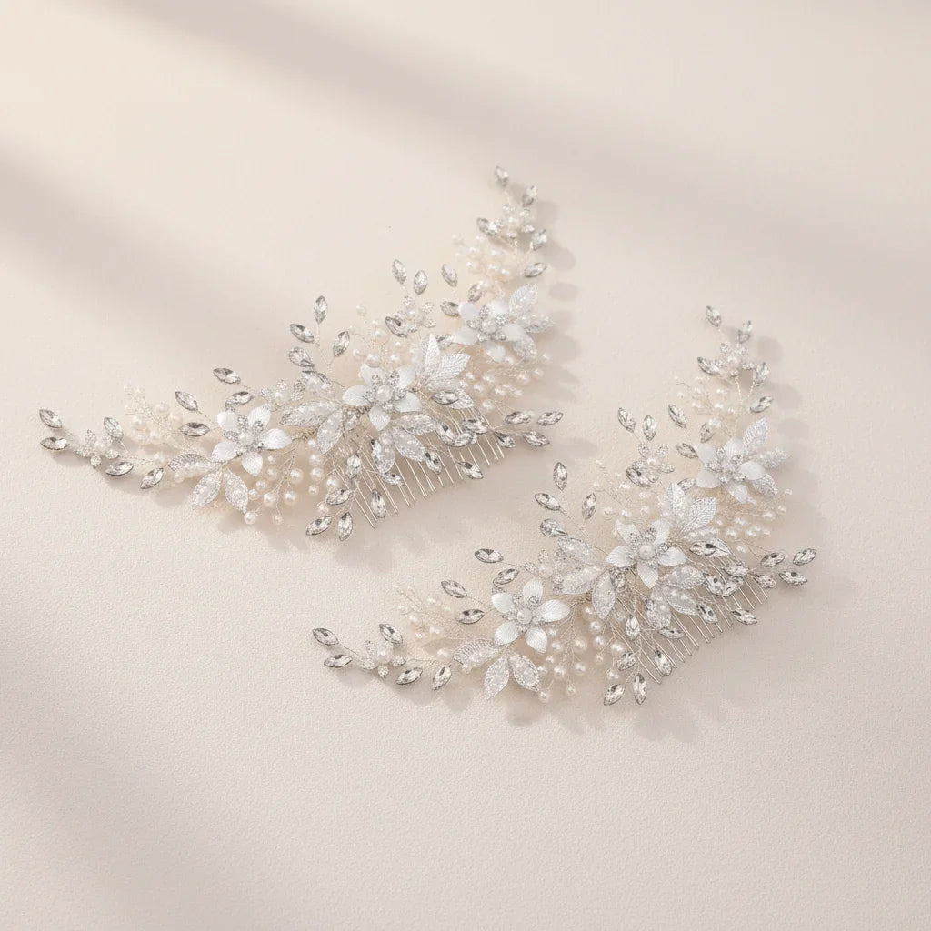 Pearl Hair Combs Set of 2 – Elegant Alloy Faux Pearl Design