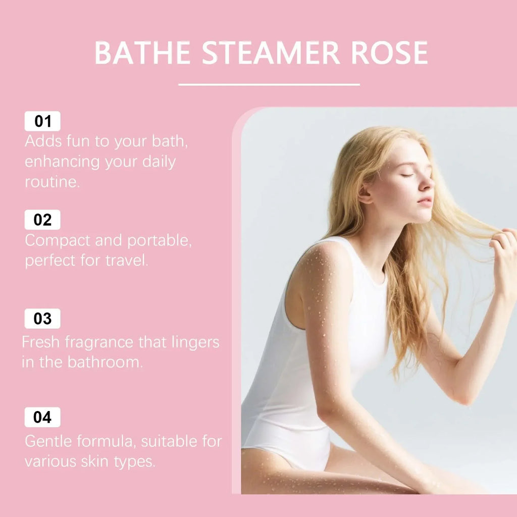 Jaysuing Rose Aromatherapy Shower Tablets 8-Pack Steamer