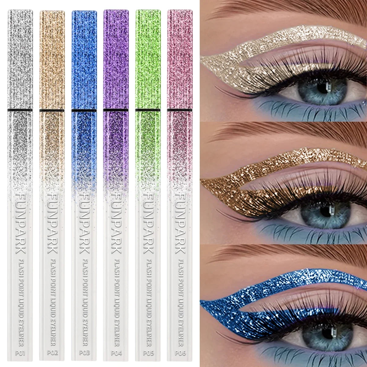 FUNPARK Glitter Liquid Eyeliner Pen – Waterproof & Long-Lasting