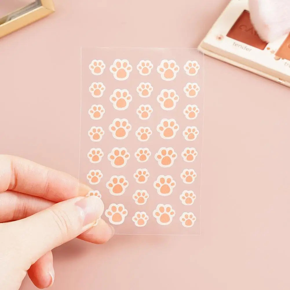 36-Count Cat Paw Hydrocolloid Acne Pimple Patches – Invisible