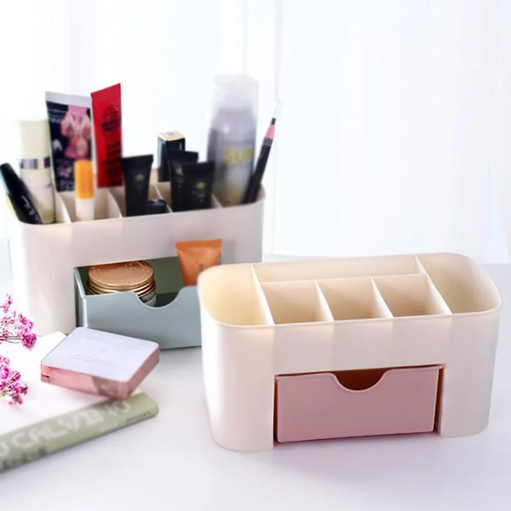Double Layer Makeup & Jewelry Organizer with Drawers