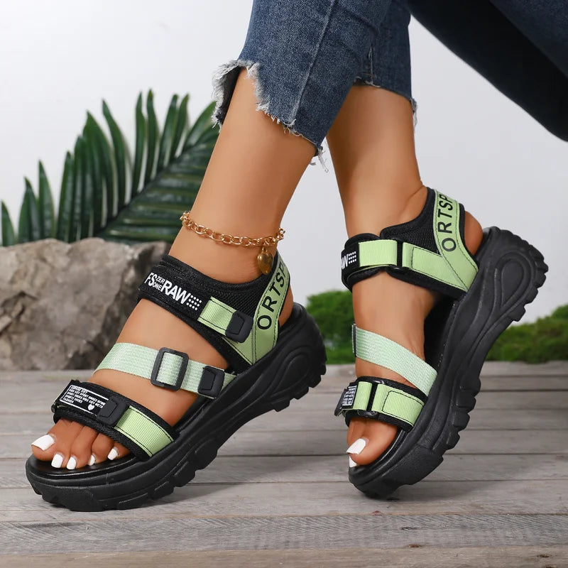 UXST Women's Platform Wedge Sandals – Plus Size Beach Shoes