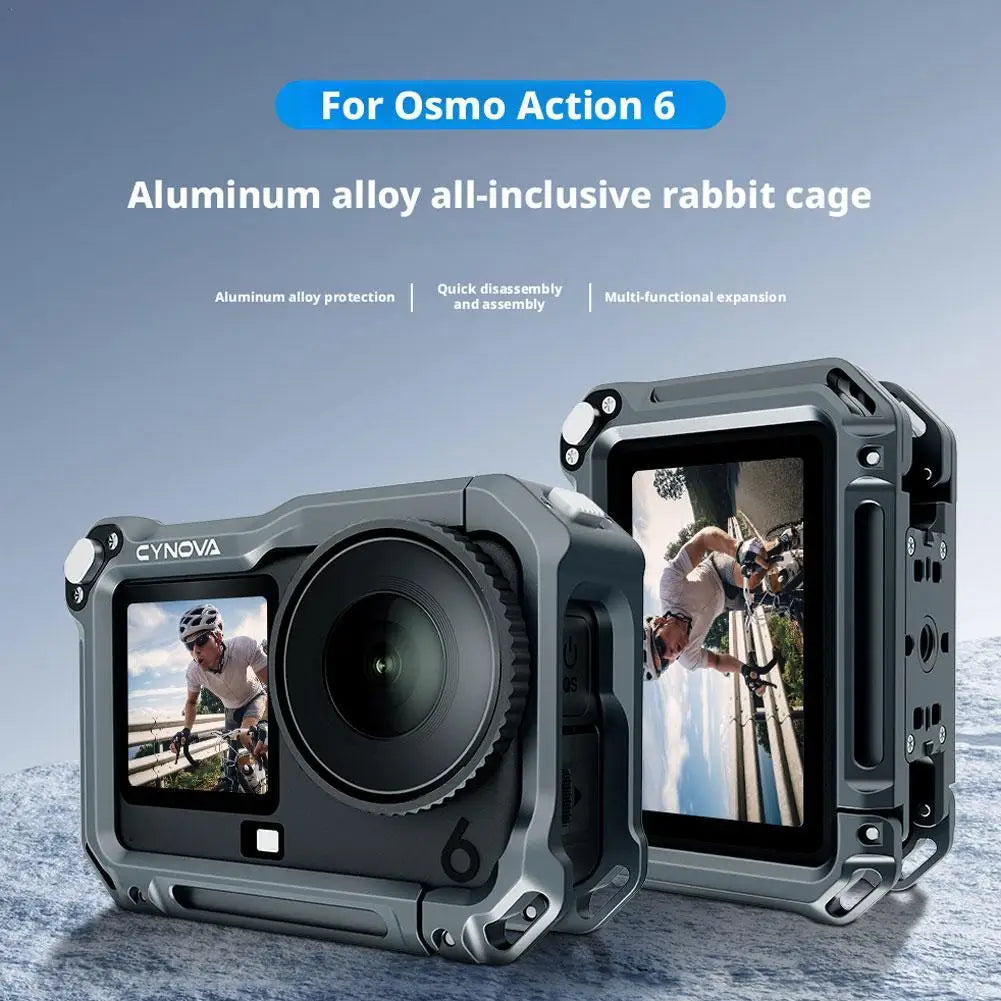 DJI Osmo Action 6 Metal Cage – Aluminum Expansion Mount Frame