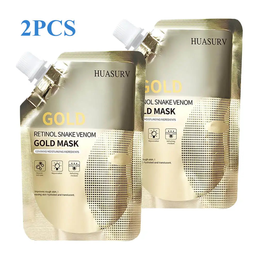 2-Pack Retinol Gold Peptide Face Mask – Moisturizing & Oil Control