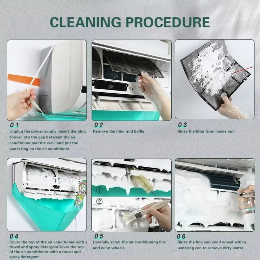 Air Conditioner Cleaning Kit – Leak-Proof Cover & Drain Pipe