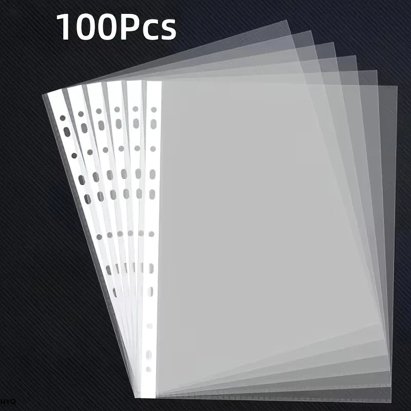 50 100 Piezas Carpetas Transparentes A4 PP 11 Orificios 3 Anillos