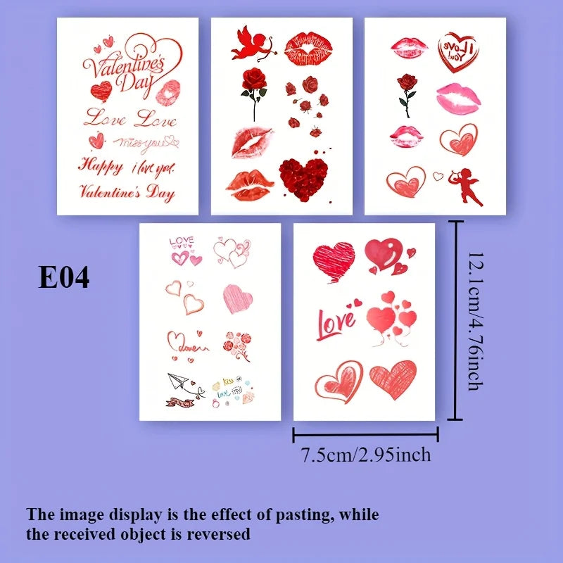 Temporary Tattoo Stickers – 40 Designs, Valentine's & Weddings