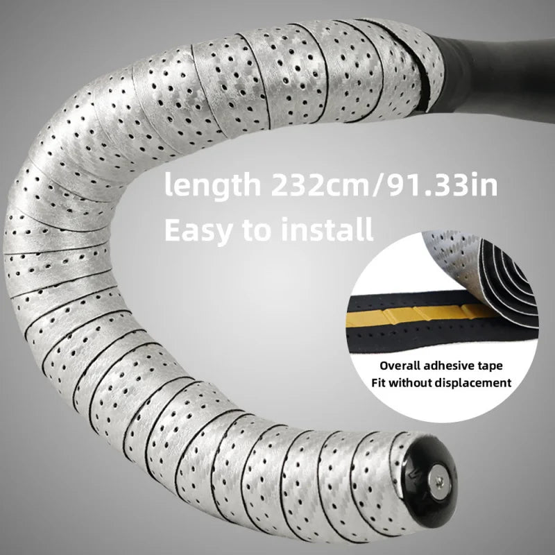 Road Bike Handlebar Tape – Carbon PU Non-Slip Drop Bar Wrap