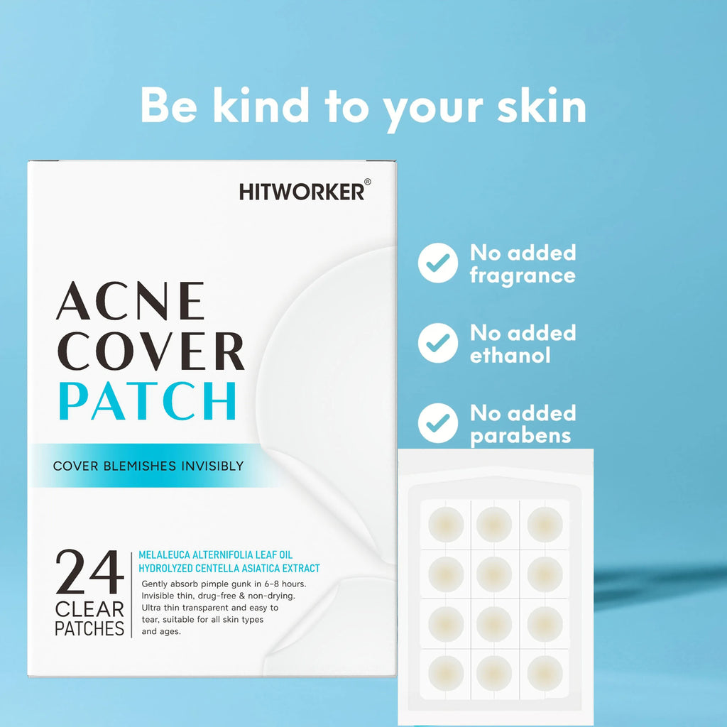 Hydrocolloid Acne Patches 24-Pack – Alcohol-Free Blemish Stickers