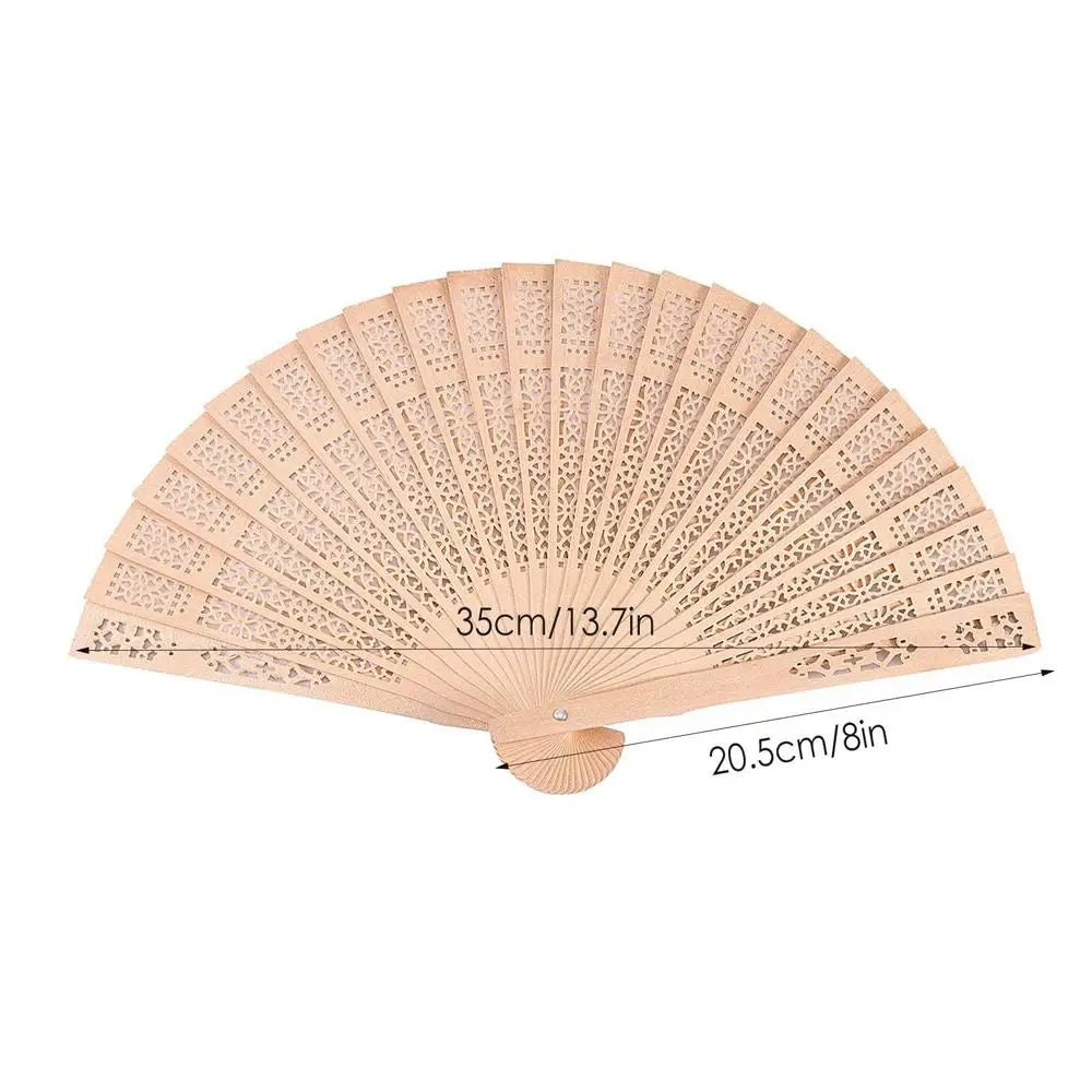 Sandalwood Folding Hand Fan – Vintage Chinese Wooden Fan