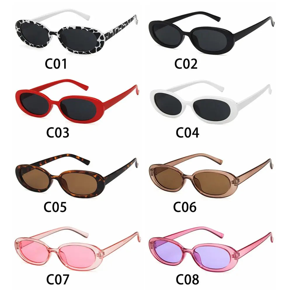 Vintage UV400 Oval Sunglasses – Women's Fashion Shades