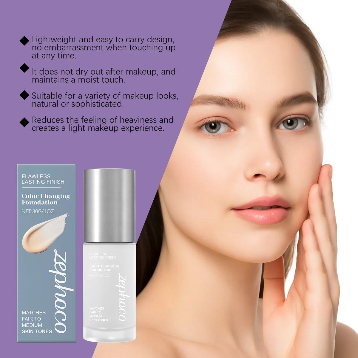Color-Changing Cream Foundation – Lightweight & Hydrating