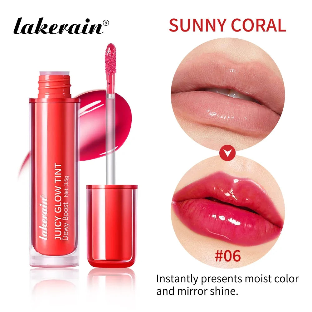 Lakerain Juicy Mirror Lip Glow Tint Gloss Oil – Long-Wearing