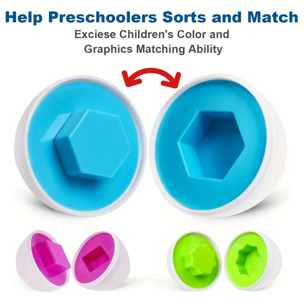 12 Shape Matching Toys Simulated Egg Shapes Storage Box Geometric