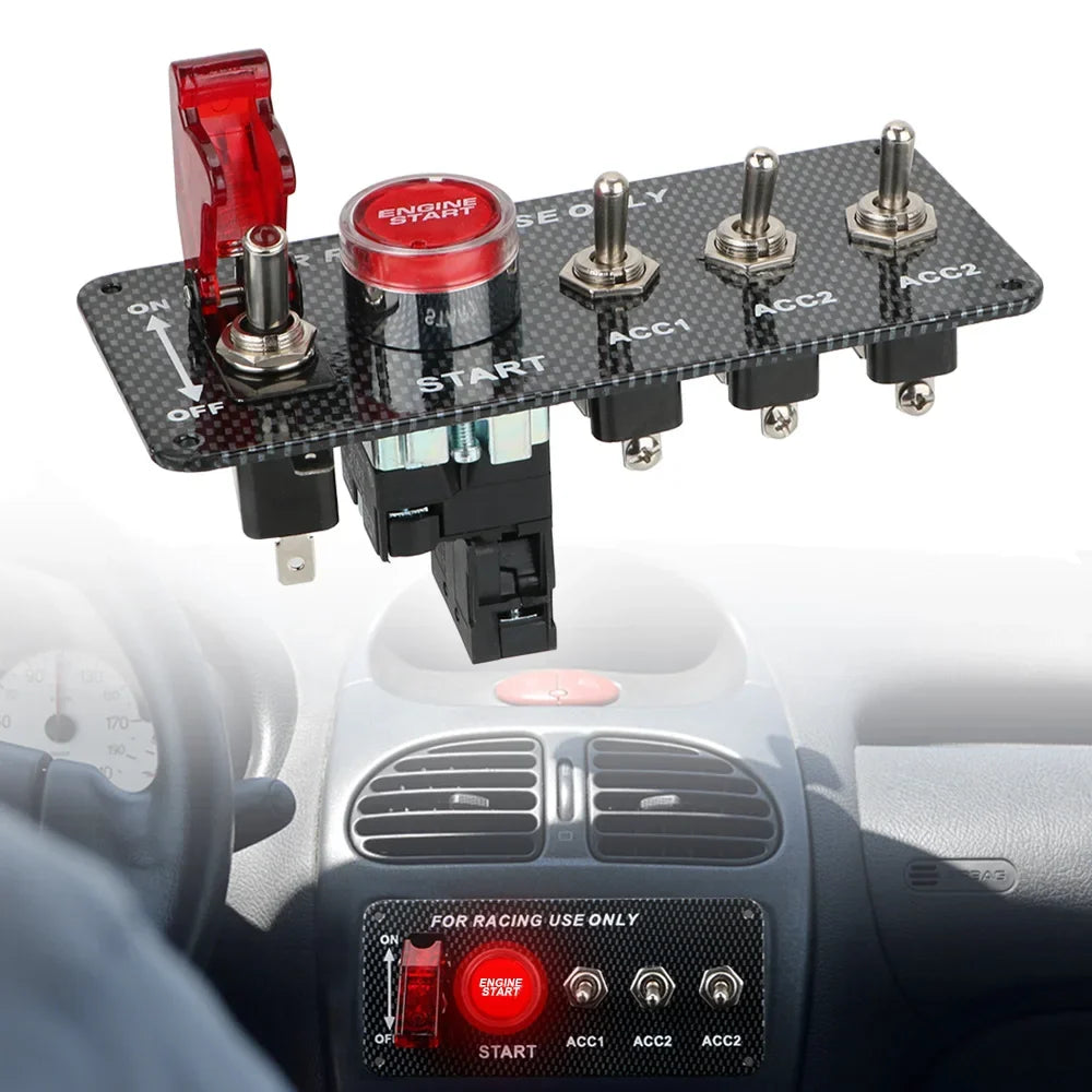 12V LED Ignition Switch Panel – Racing Car Engine Start Button