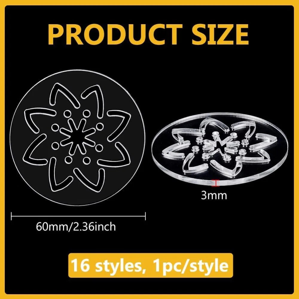 16-Pc Acrylic Sashiko Stencil Set – Flower Embroidery Templates