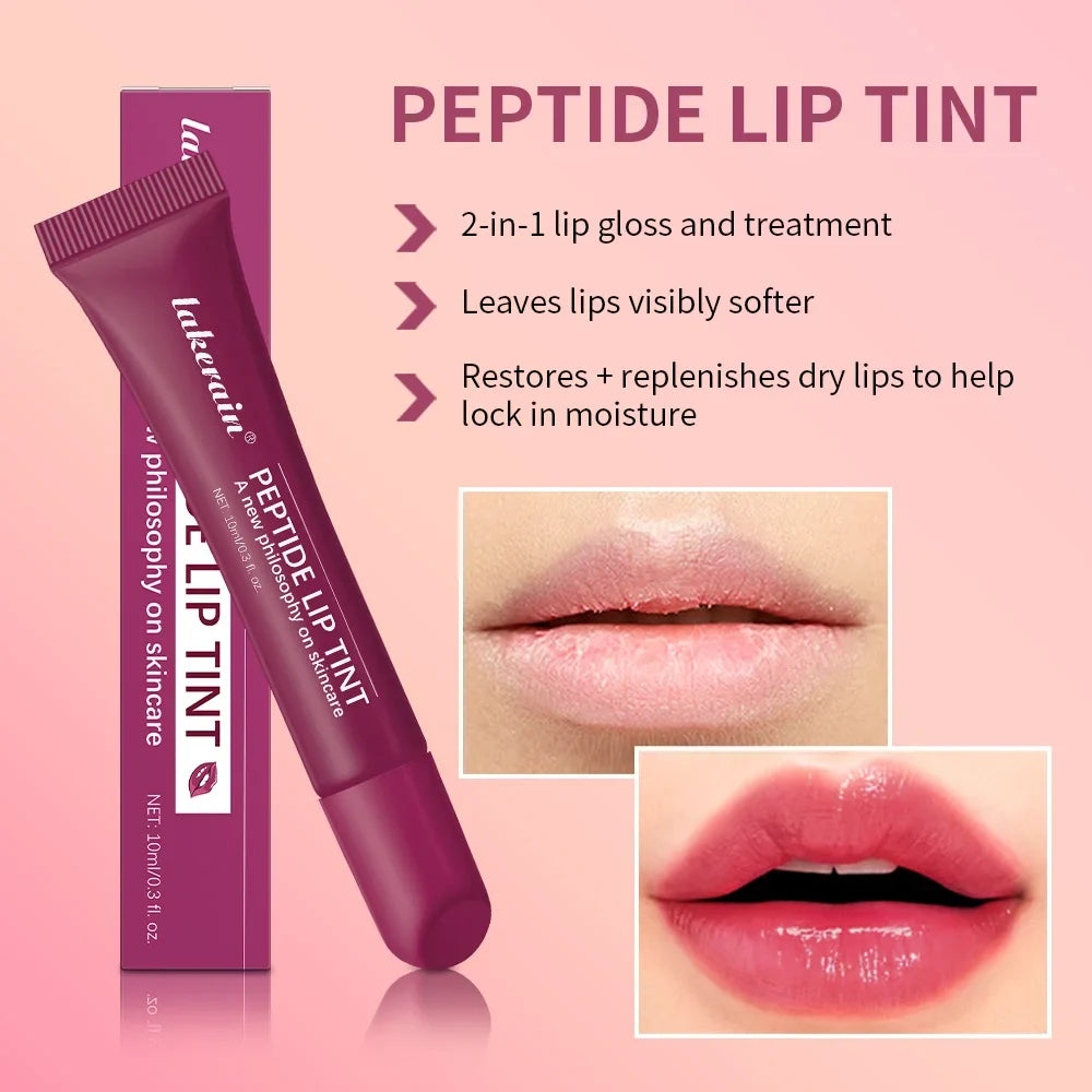 Lakerain Peptide Lip Tint Gloss – Hydrating Mirror Shine, 8 Colors