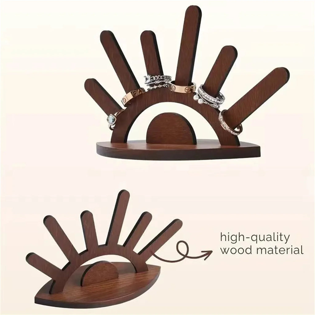 Handcrafted Wooden Jewelry Display Stand & Ring Holder