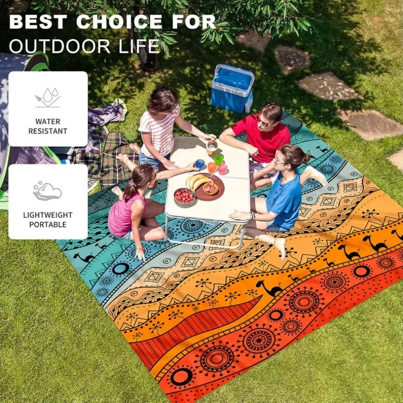 Large Waterproof Sandproof Beach Blanket | Camping Picnic Mat