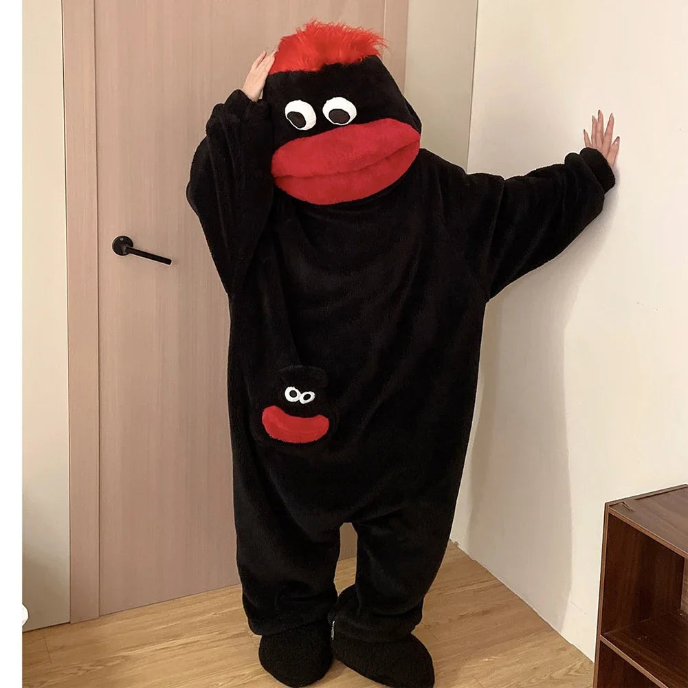 Monster Onesie Pajamas | Thick Coral Fleece Loungewear