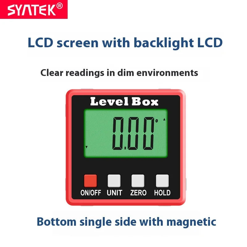 Digital Angle Meter – 360° Tilt Level Box & Precision Ruler