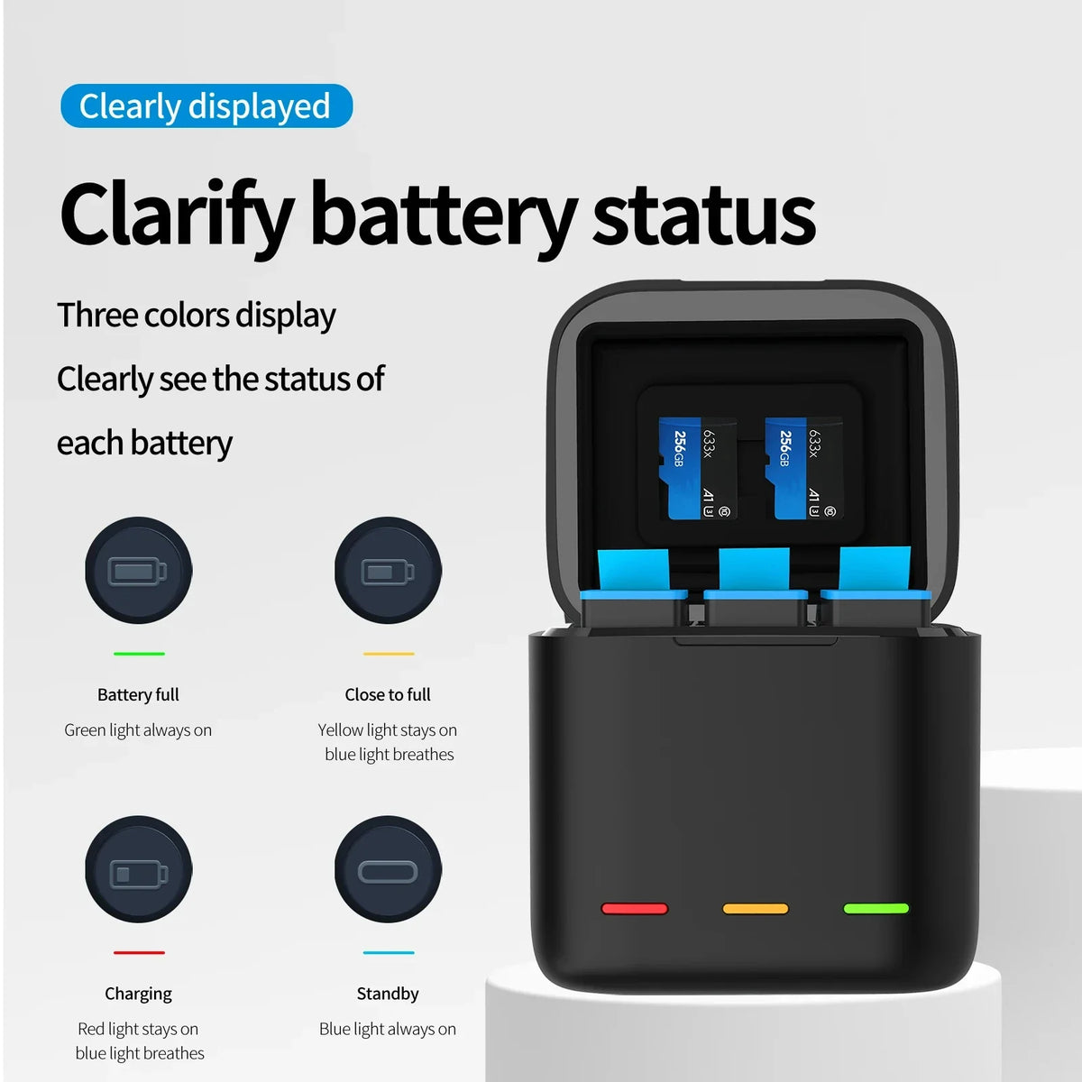 TELESIN Endurence Battery Charger Portable Fast Charging Storage