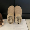 Women's Retro Faux Suede Fur-Lined Slip-On Flats | Winter Shoes