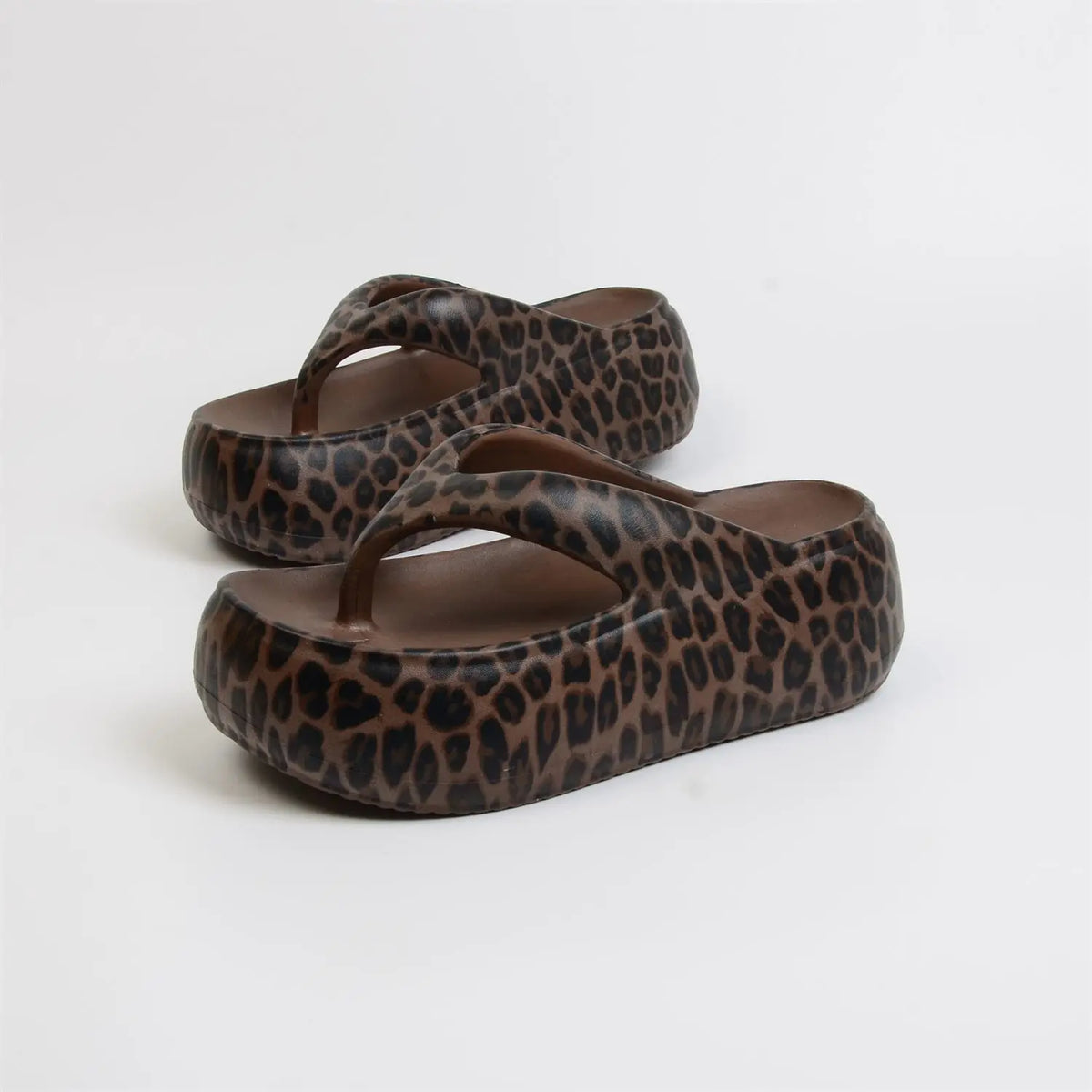 Women's Leopard Platform Slides – Chunky Sole Slippers | Lorilury