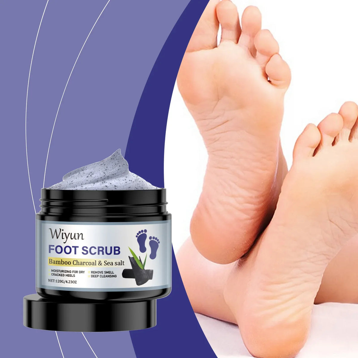 Bamboo Charcoal Sea Salt Foot Scrub – Dead Skin Removal