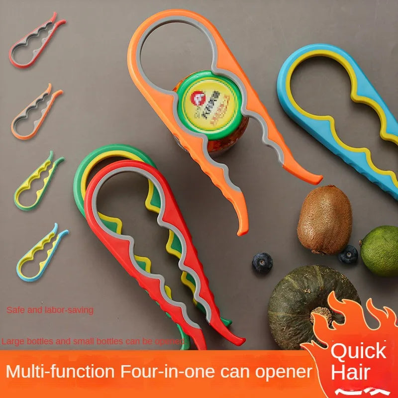 4-in-1 Bottle & Can Opener – Non-Slip Multi-Function Kitchen Tool