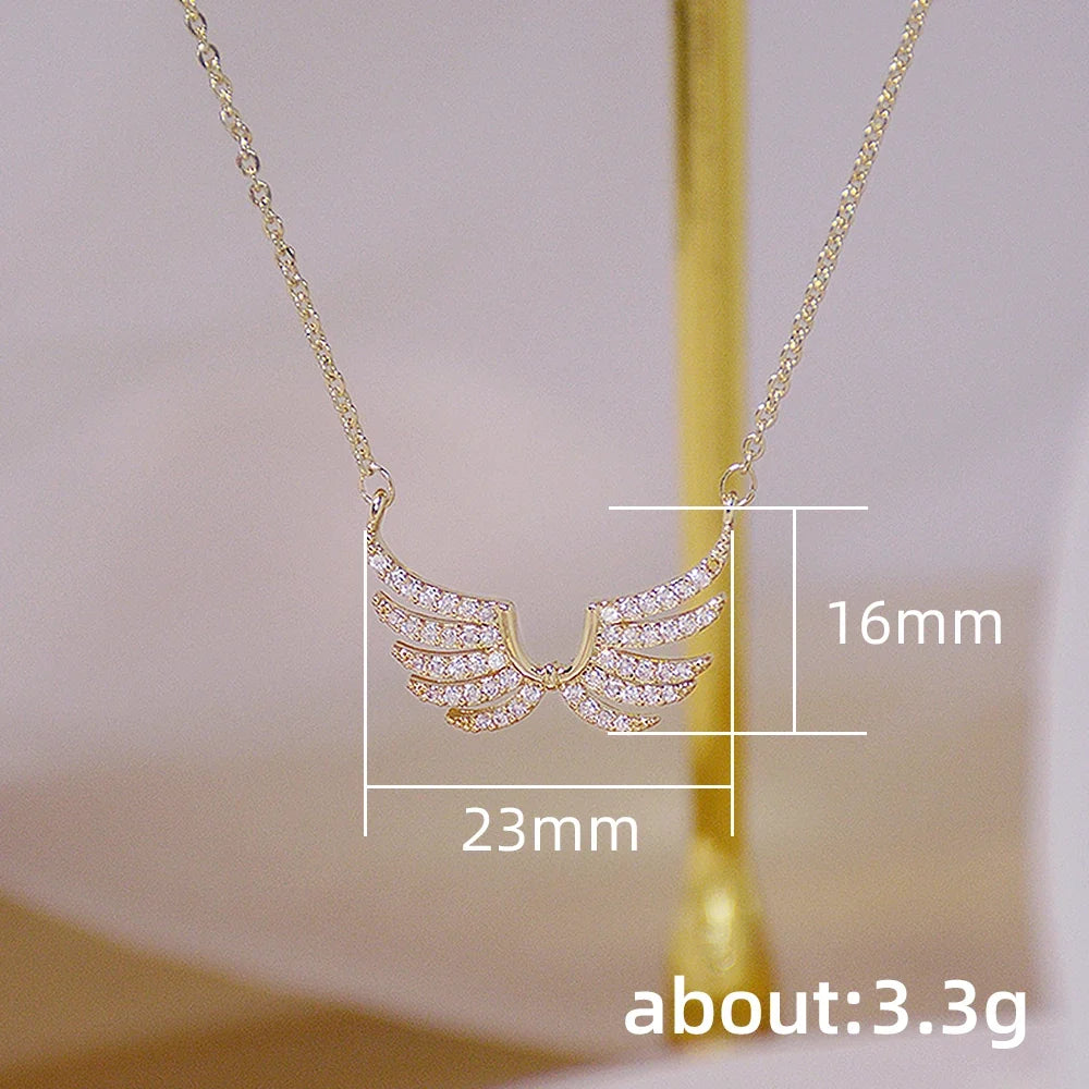 Huitan Wing CZ Pendant Necklace – Women's Fashion Jewelry