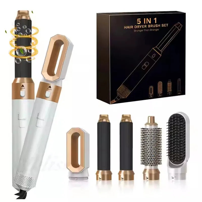 5-in-1 Hair Dryer Curling Iron Hot Air Styling Set | 1000W