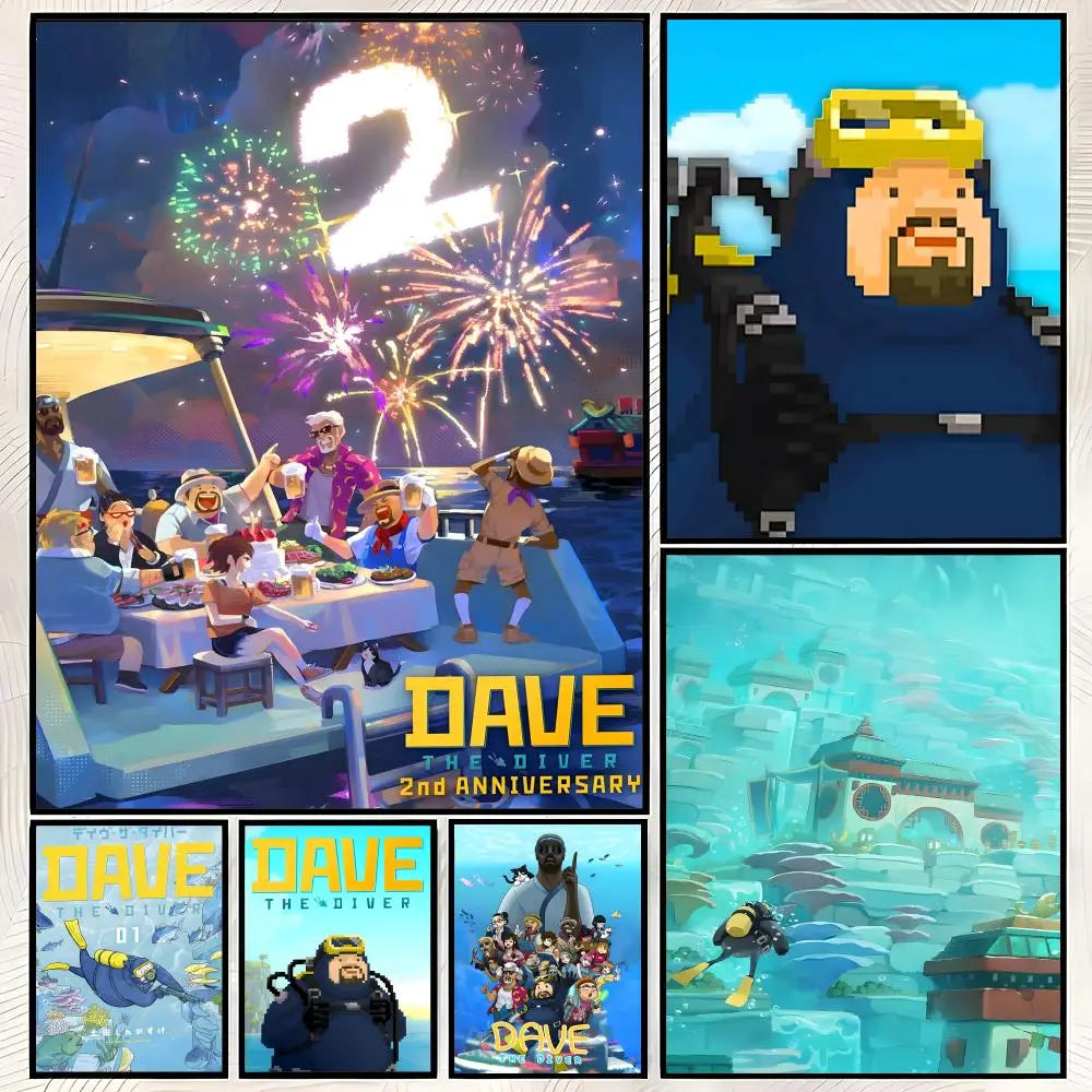 Dave the Diver HD PVC Self-Stick Wall Poster – Waterproof Art