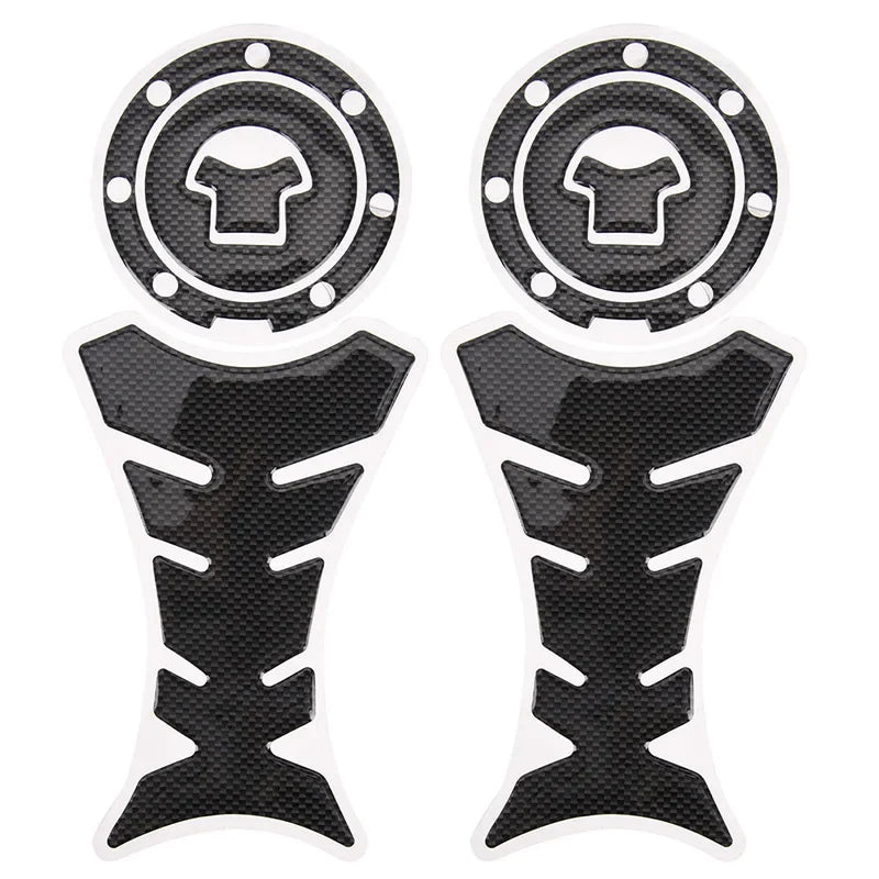 2Pcs Motorcycle 3D Carbon Fiber Fuel Tank Pad Protector Sticker