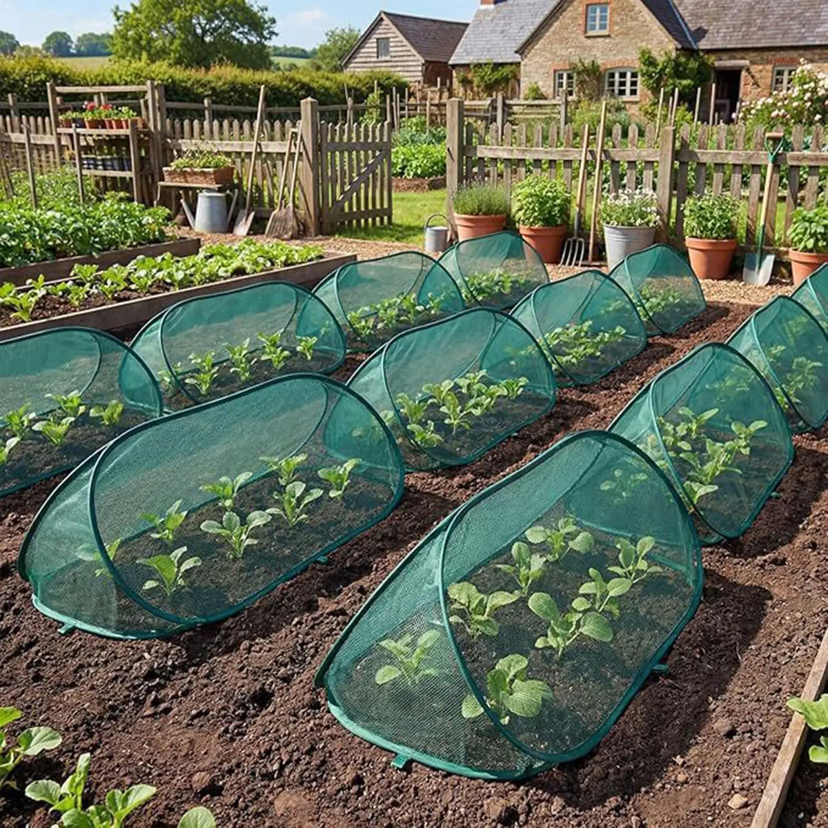 Pop-Up Garden Netting Plant Cover with 6 Stakes | Mesh Dome