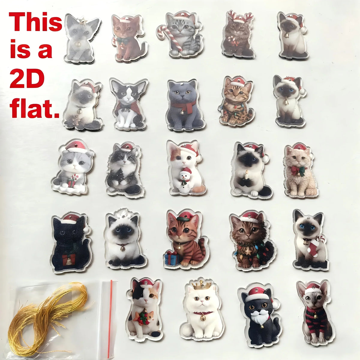 Cat Advent Calendar 2025 – 24 Cute Cat Ornaments & Charms