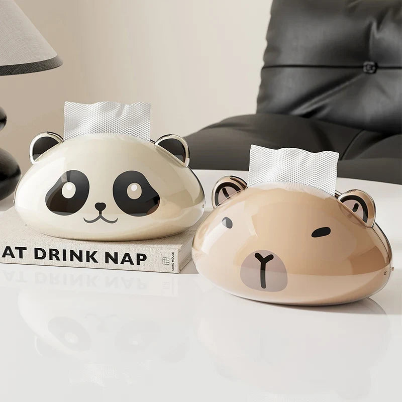 1 Cute Panda Tissue Box Kitchen Napkin Storage Cartoon Toilet Paper