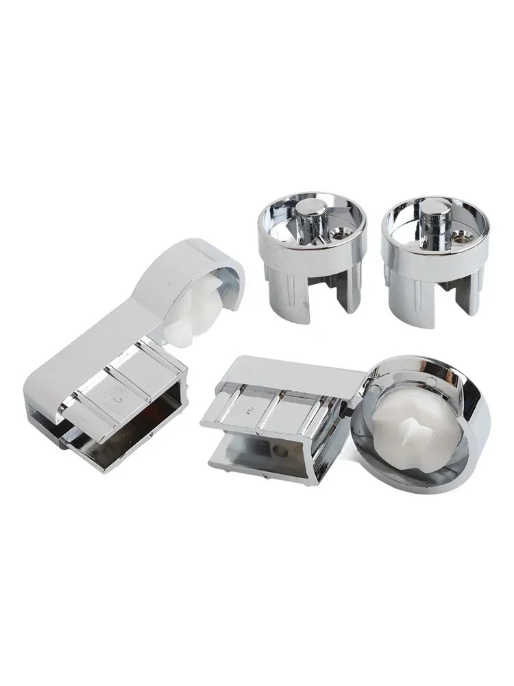 Chrome ABS Shower Screen Hinge Brackets – Left & Right Set