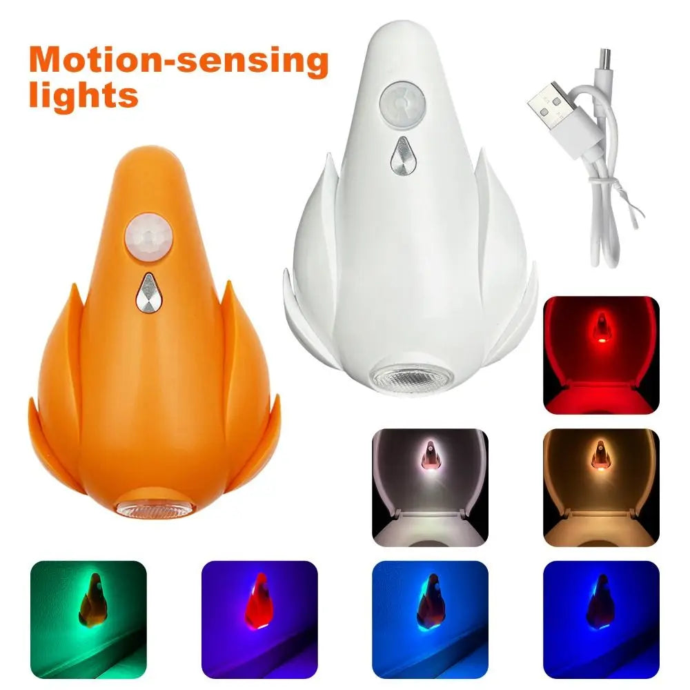 USB Rechargeable 7-Color Motion Sensor Toilet Night Light