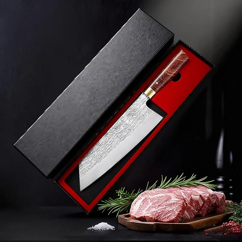 Professional Japanese Chef Knife | Hand-Forged Steel & Wood