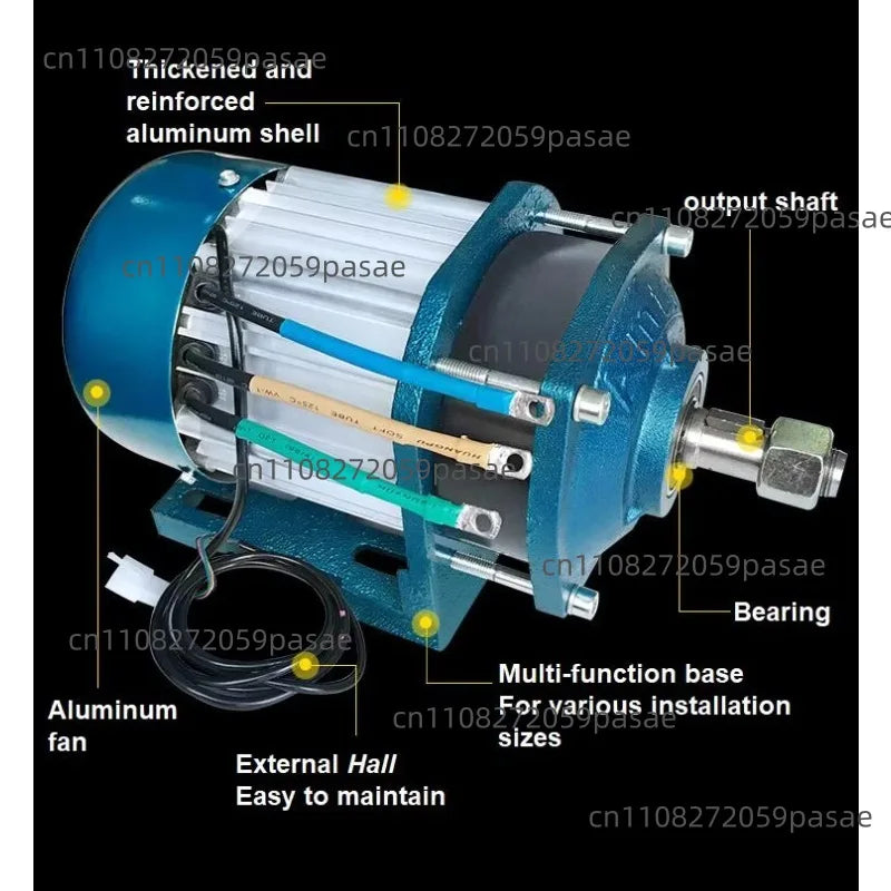 3000W 72V Mid-Drive Brushless Motor for Electric Tricycles