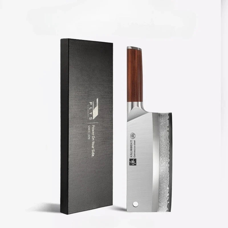 PLYS Damascus Steel Chef Knife – Sharp 18.5cm Slicing Knife