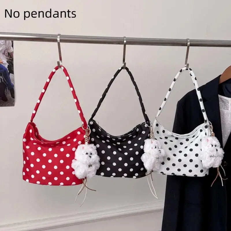 Oxford Polka Dot Tote Bag – Large Capacity Shoulder Bag Women